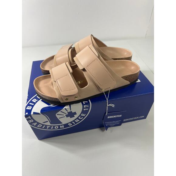New Birkenstock Uji Nubuck Leather in New Beige Sandal Slip On 39 New with Box - Picture 9 of 10